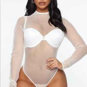 White Fishnet Bodysuit